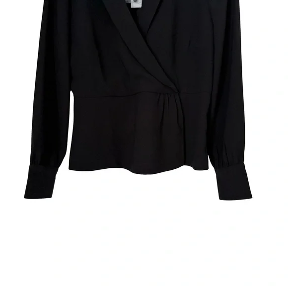 NEW J. Crew Drapey Faux Wrap Top Sz 6 Black - Picture 8 of 11